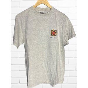 5/$25 Men's Sz M Vtg Arizona Graphic Tee Light Gray With Retro‎ Desert Sun Logo